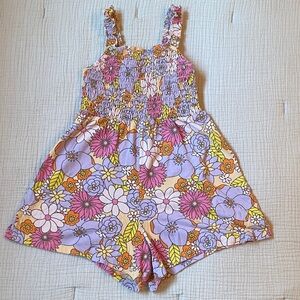 Floral Kids Romper - Purple, Yellow, Pink